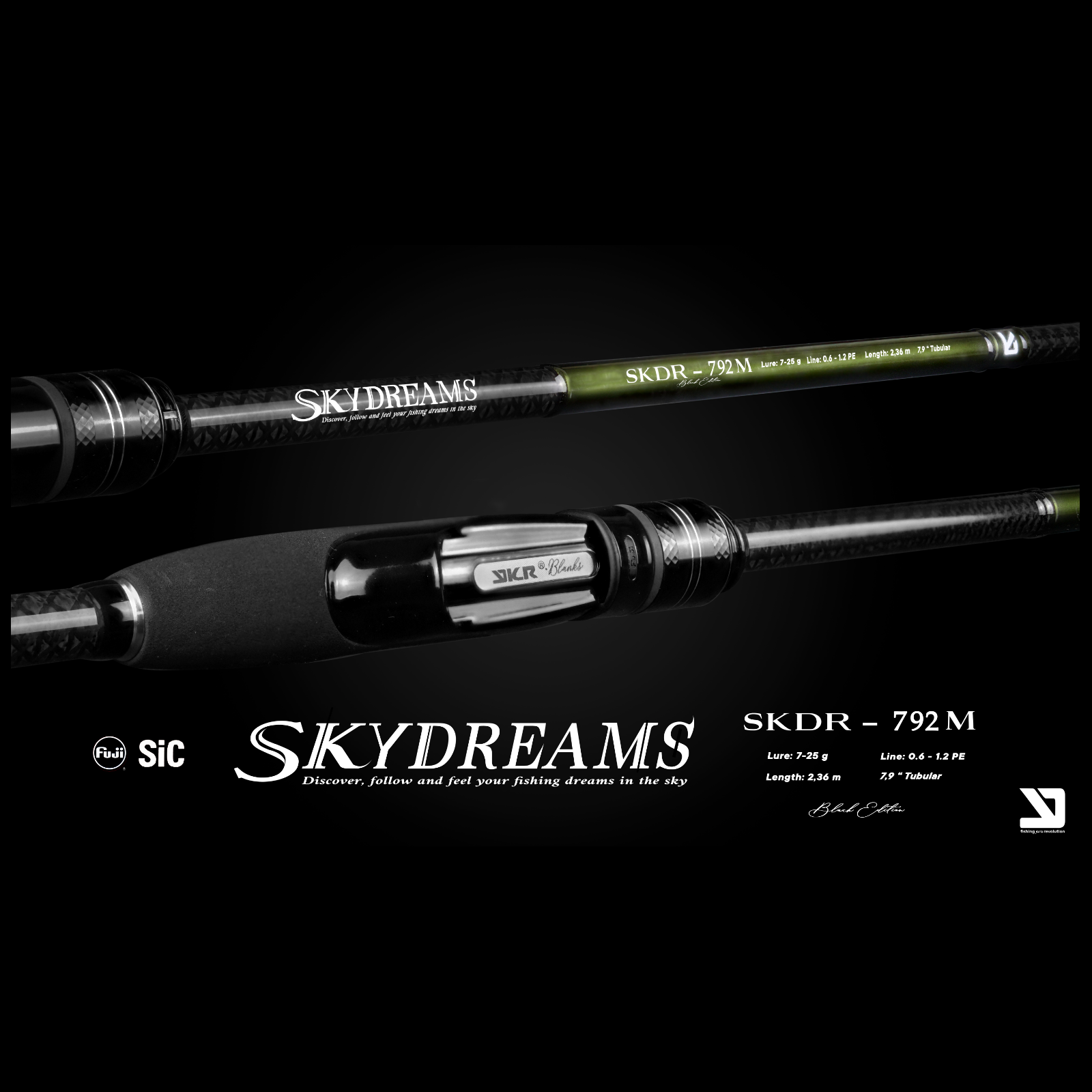 SkyDreams fishing rod SKDR-792M, detailed view.