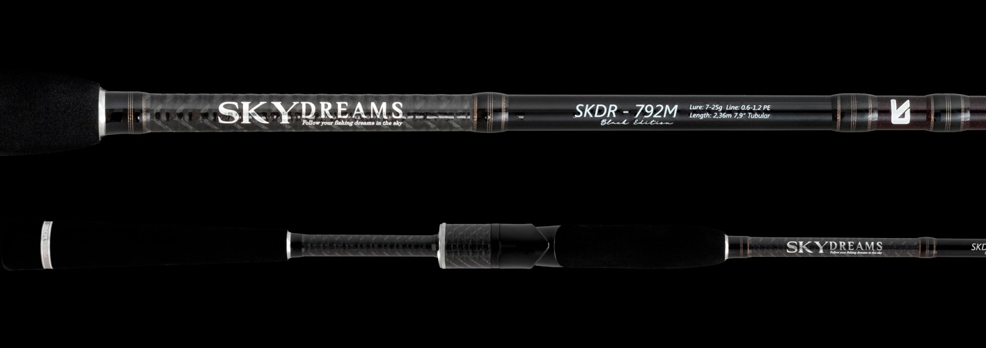 Skydreams fishing rod with specifications displayed.