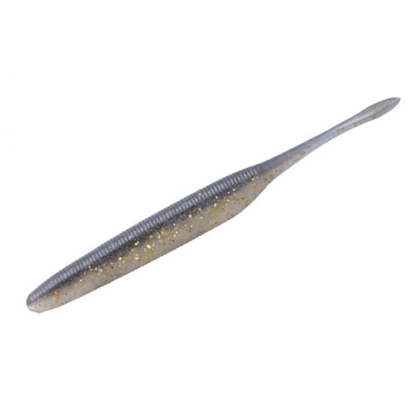 Soft plastic fishing lure with glitter accents.