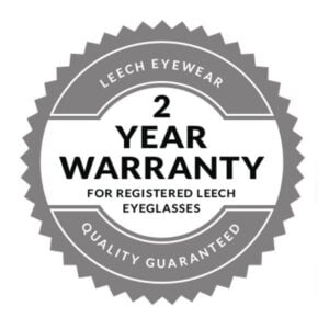 Two-year warranty for Leech eyewear glasses