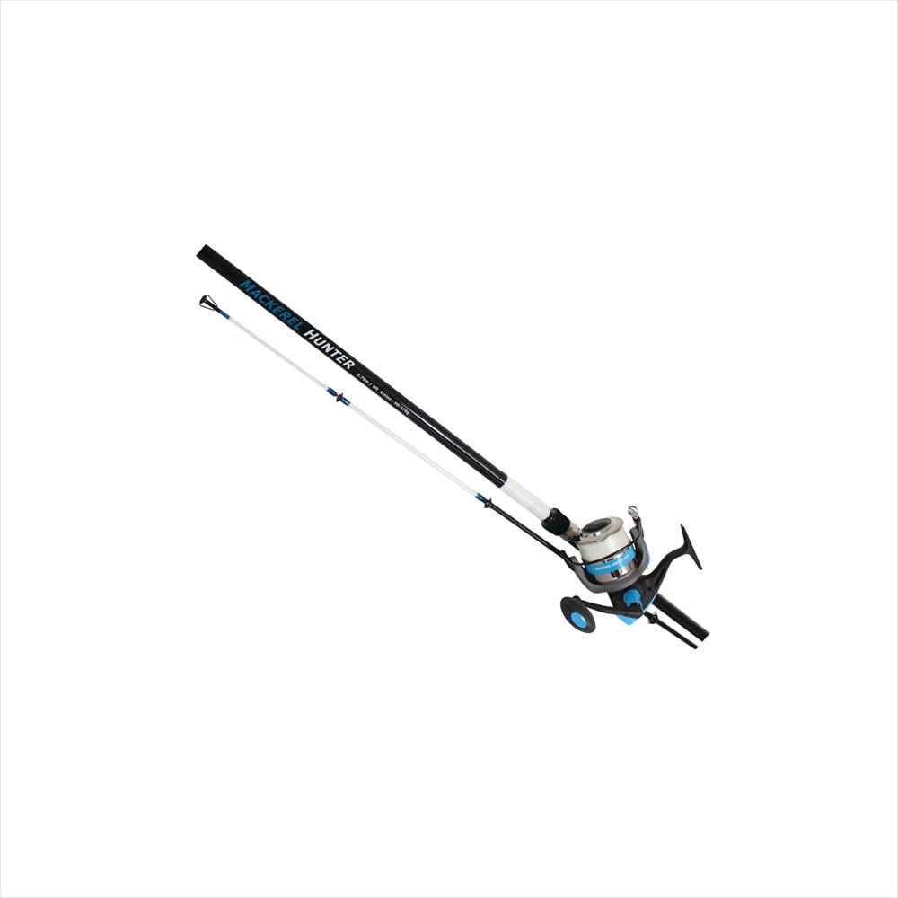 Mackerel hunter fishing rod with reel setup.