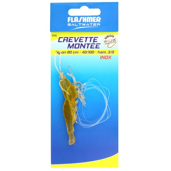 Crevette Montee fishing lure in packaging.