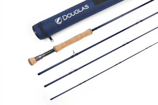 Douglas fly fishing rod with carrying case.