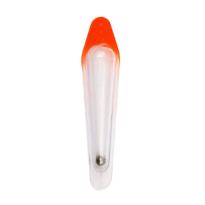Orange and clear fishing float bobber