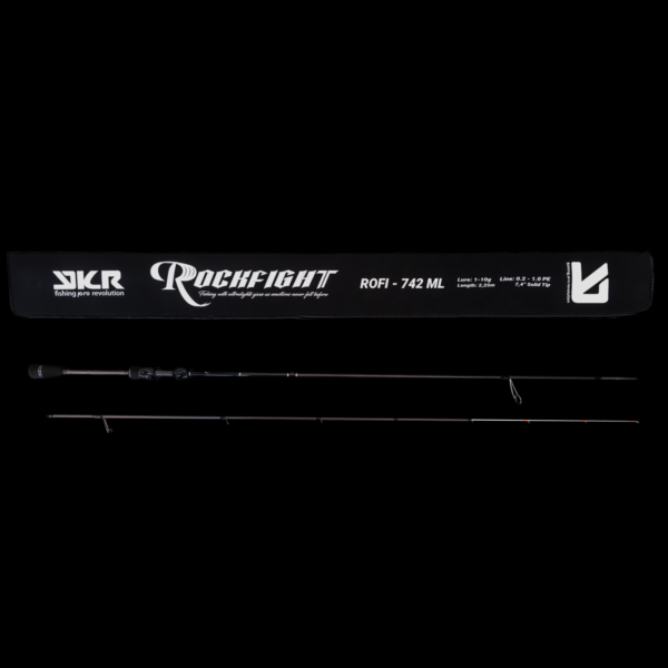 Rockfight fishing rod with protective case.