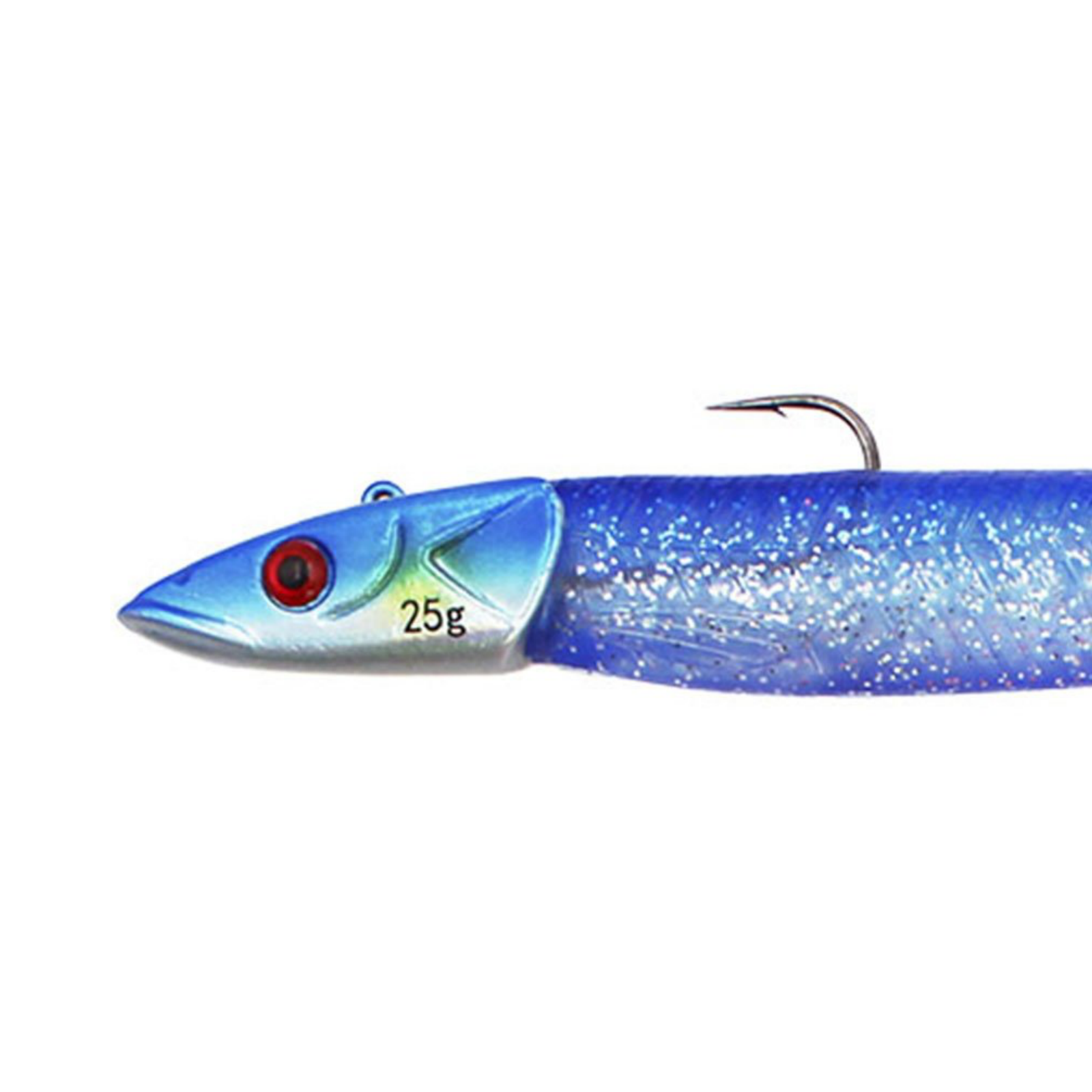 Blue 25g soft fishing lure with hook