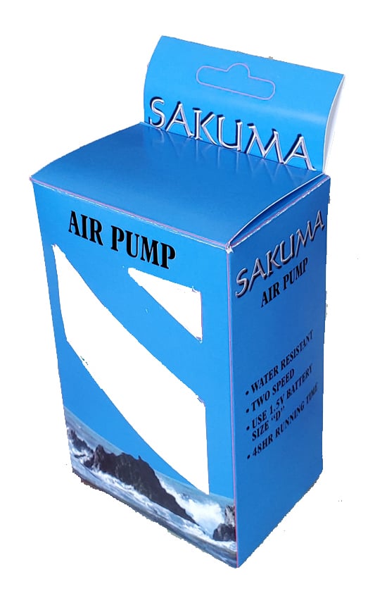 Blue SAKUMA air pump retail packaging box