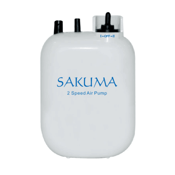 White Sakuma two-speed air pump with black controls